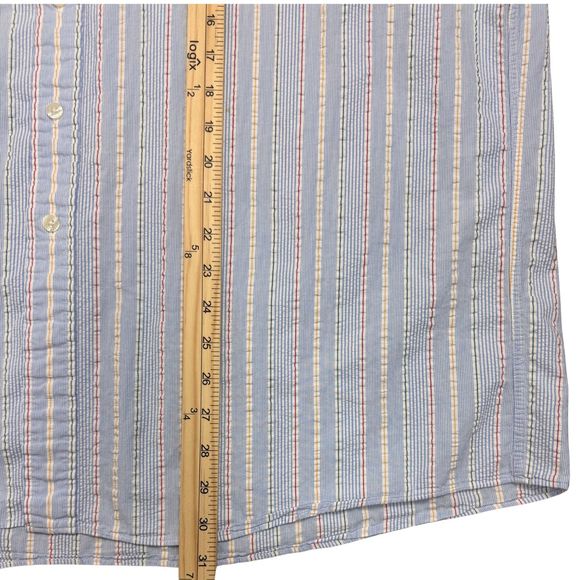 Brooks Brothers Shirt Mens Button-Down Seersucker Striped Textured XL Preppy - Picture 4 of 8